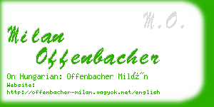 milan offenbacher business card